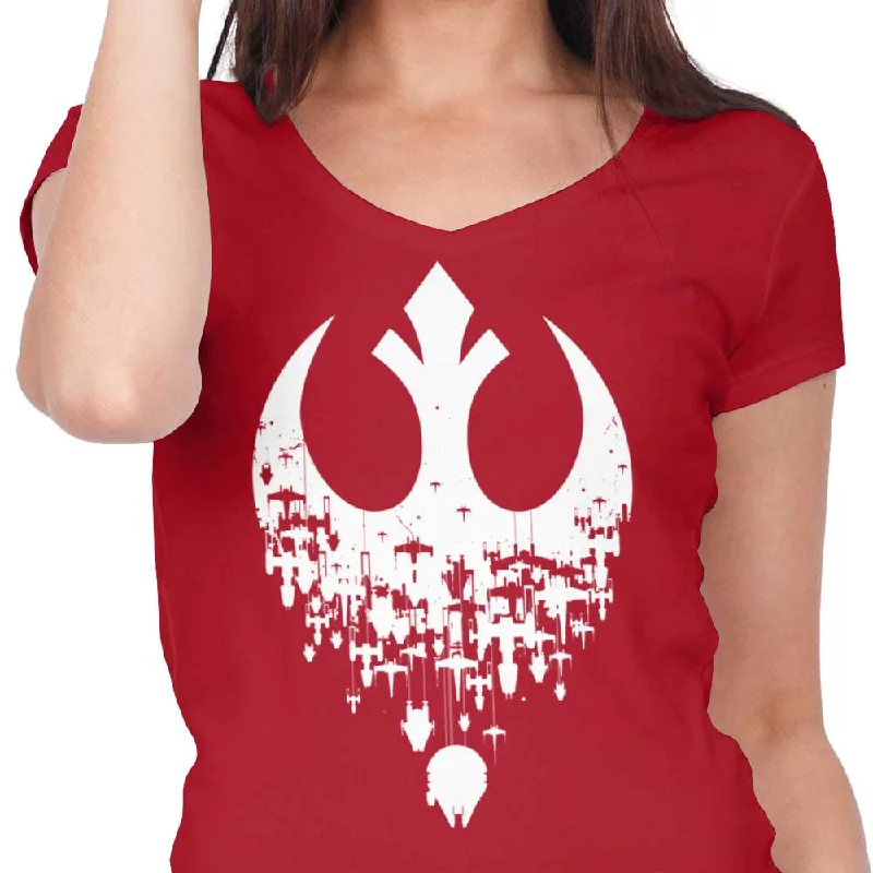 Women's Premium V-Neck / Red / S