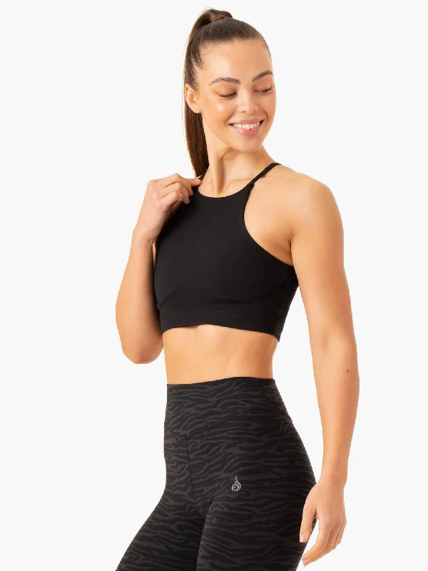 Transform Reversible Sports Crop - Black Zebra