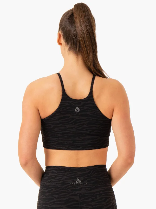 Transform Reversible Sports Crop - Black Zebra