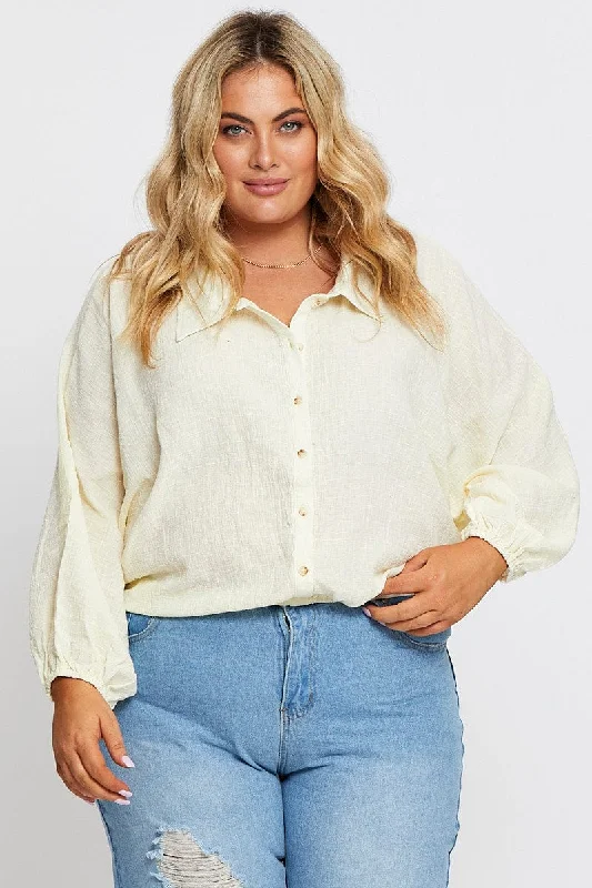 White Textured Shirt Off Long Sleeve