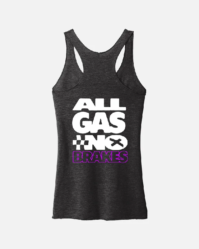 Womens All Gas No Brakes Tank - Black Heather