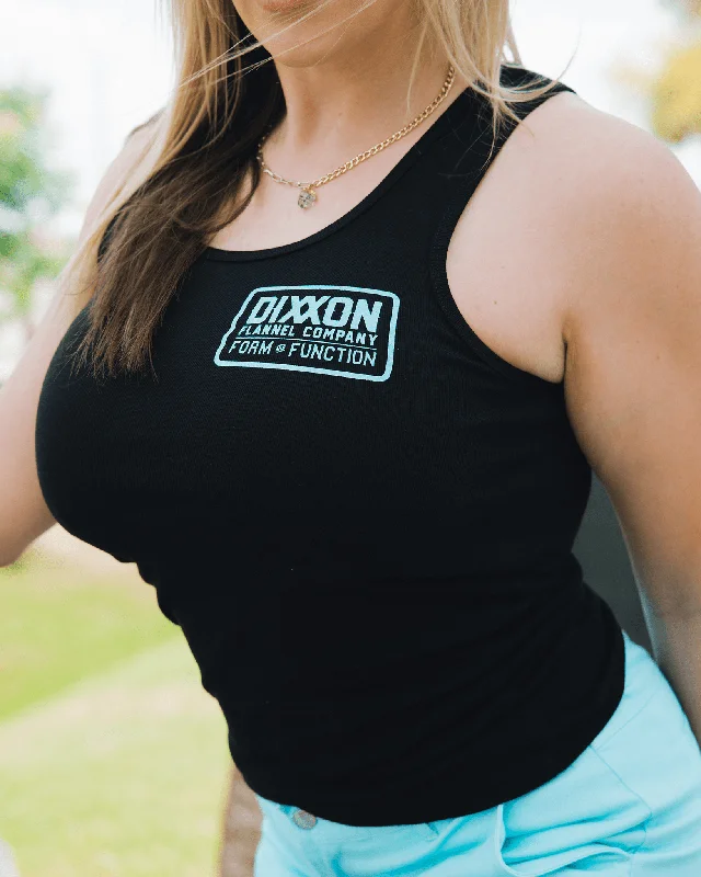 Women's Aqua Classic Logo Fitted Tank - Black