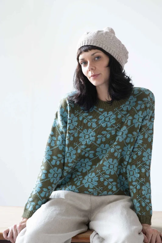 Agnes Jumper Floral Grid *organic cotton