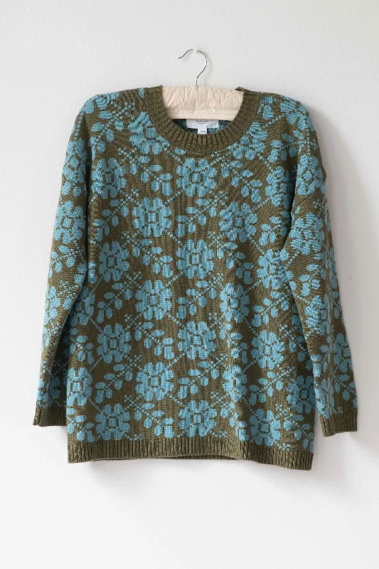 Agnes Jumper Floral Grid *organic cotton