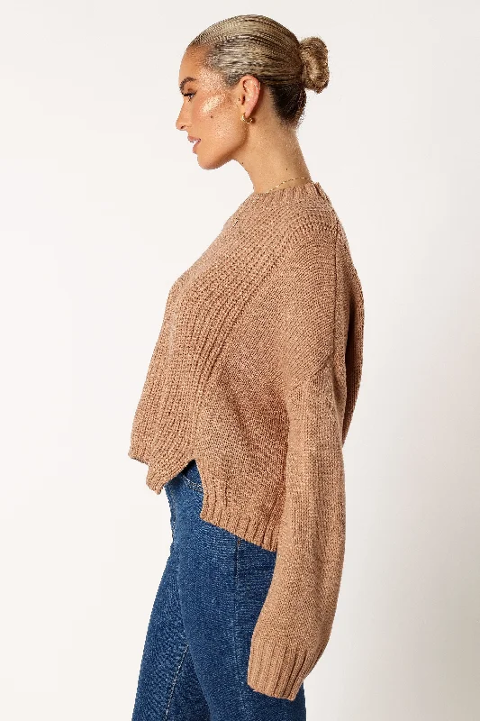 Arlette Textured Knit Sweater - Stone