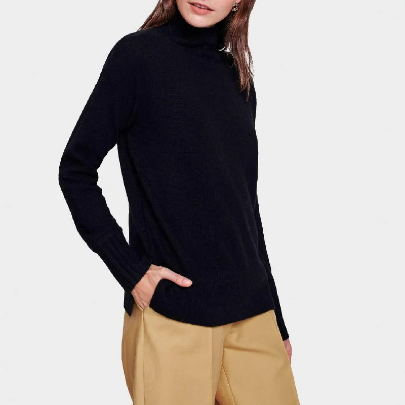 Cashmere Funnelneck Pullover (Black)