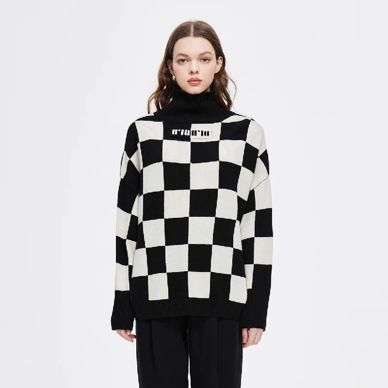 Checkerboard Cashmere Pullover