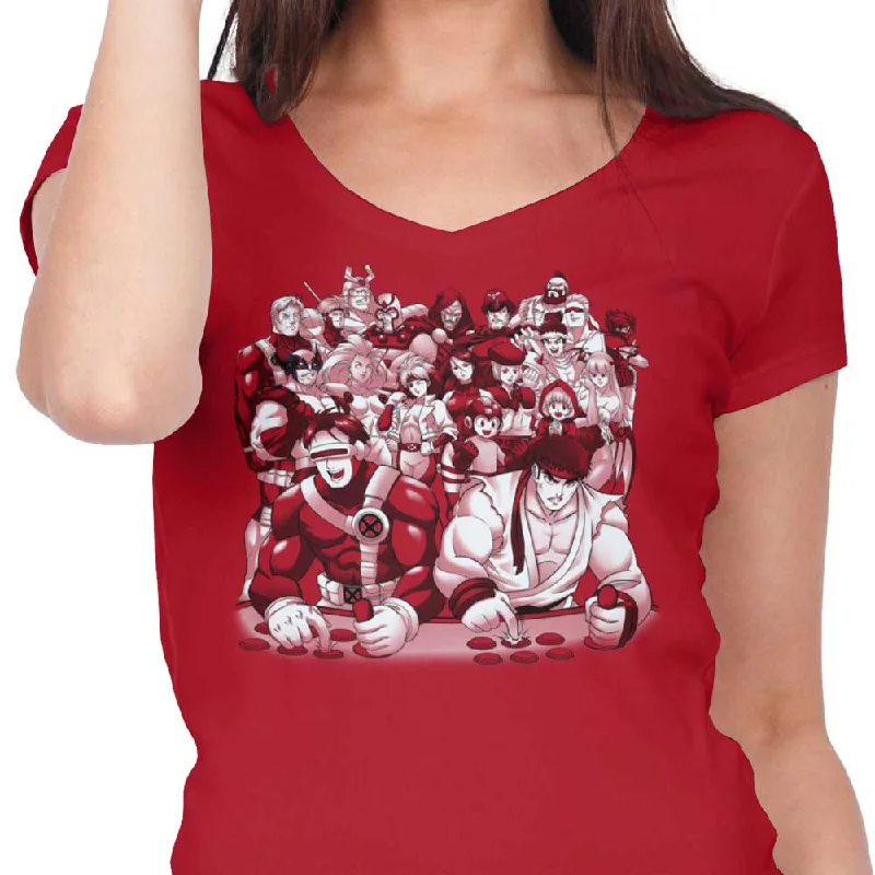 Women's Premium V-Neck / Red / S