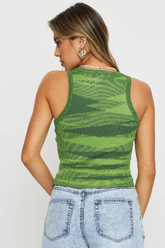 Green Knit Top