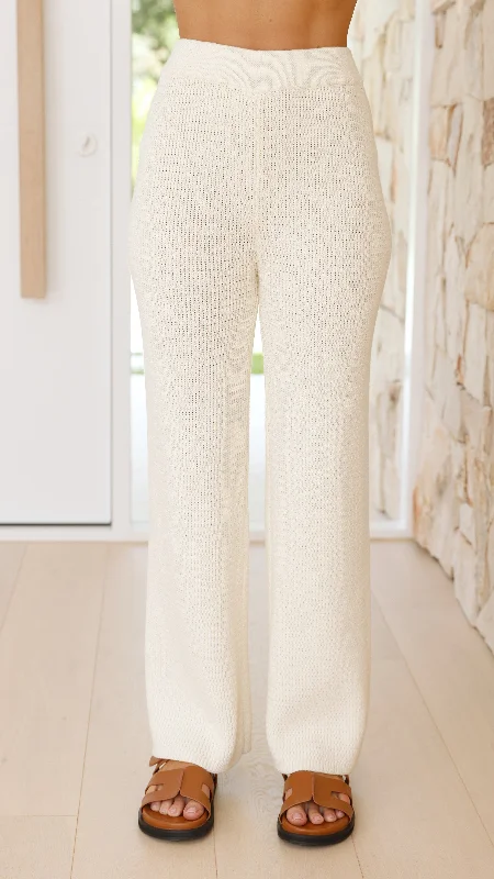 Jachai Knitted Pants - Cream