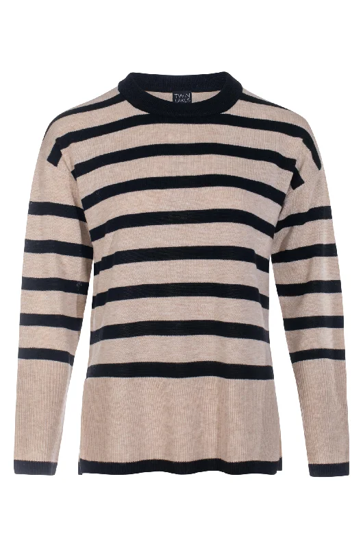 Touch of Wool Stripe Jumper | Oatmilk/Black | 6313ZZ