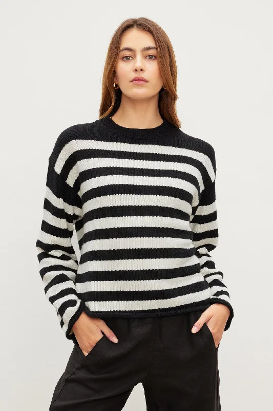 LEX STRIPED CREW NECK SWEATER