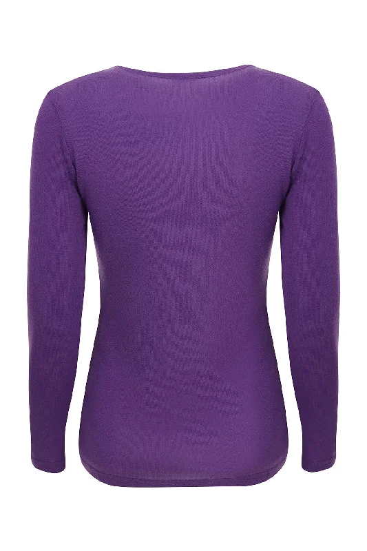 Merino Blend round neck Top | AMETHYST | 6393ZR