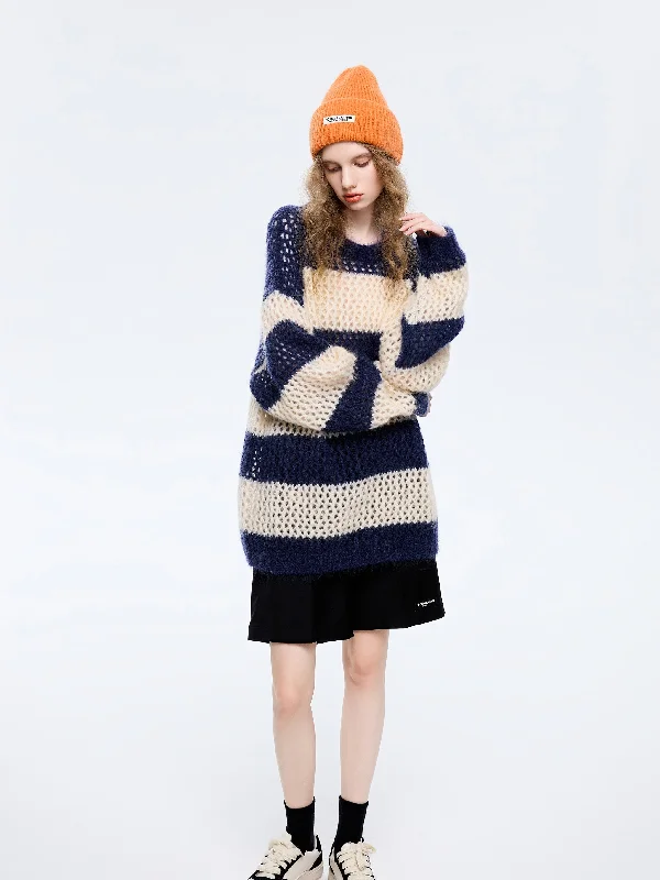 Mohair Wide Stripes Pullover