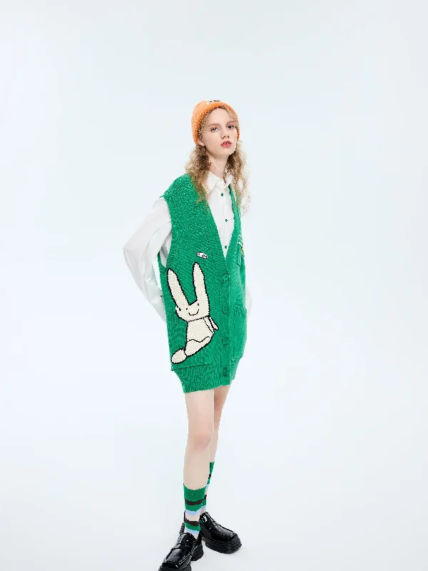 Oversized 'Kelly' Green Knit Vest