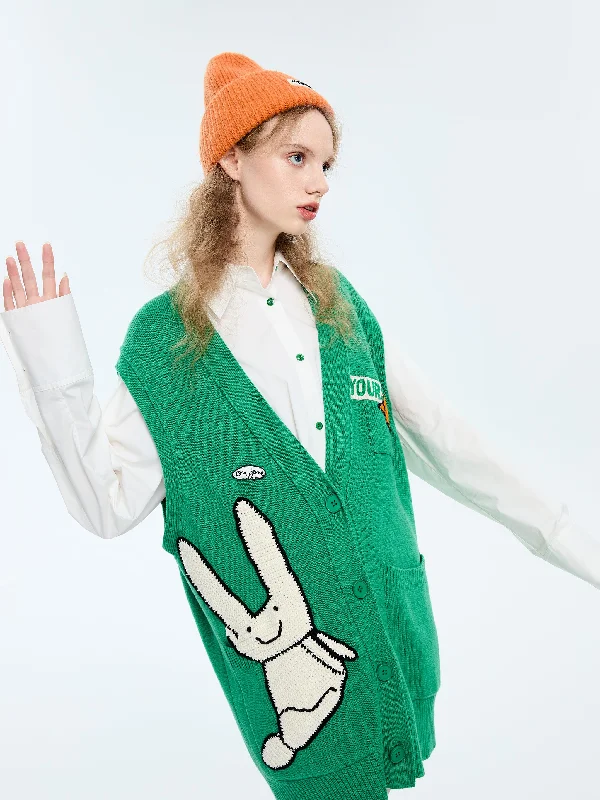 Oversized 'Kelly' Green Knit Vest