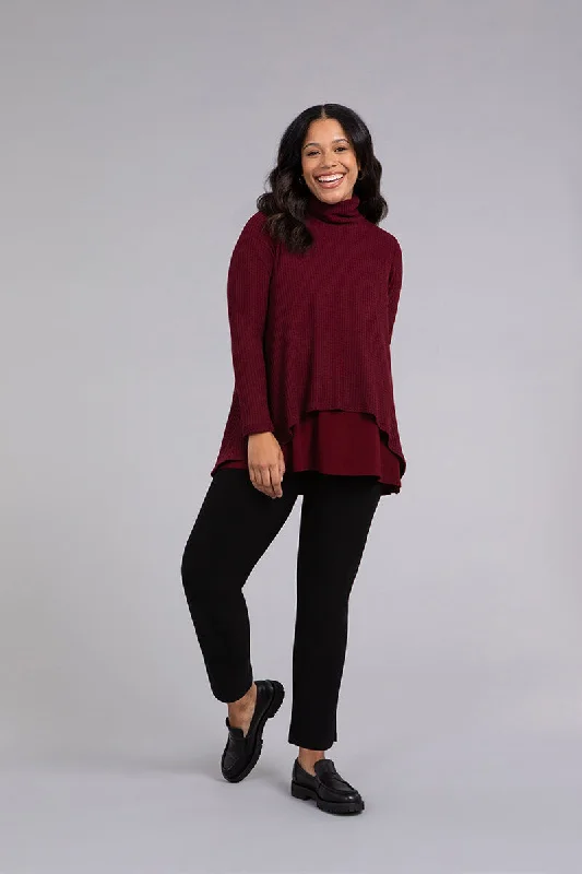 Split Back Waffle Sweater | Bloodstone