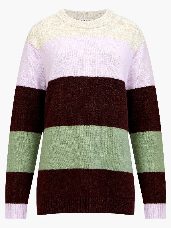 Winter Stripe Recycled Knit Crew Neck Jumper