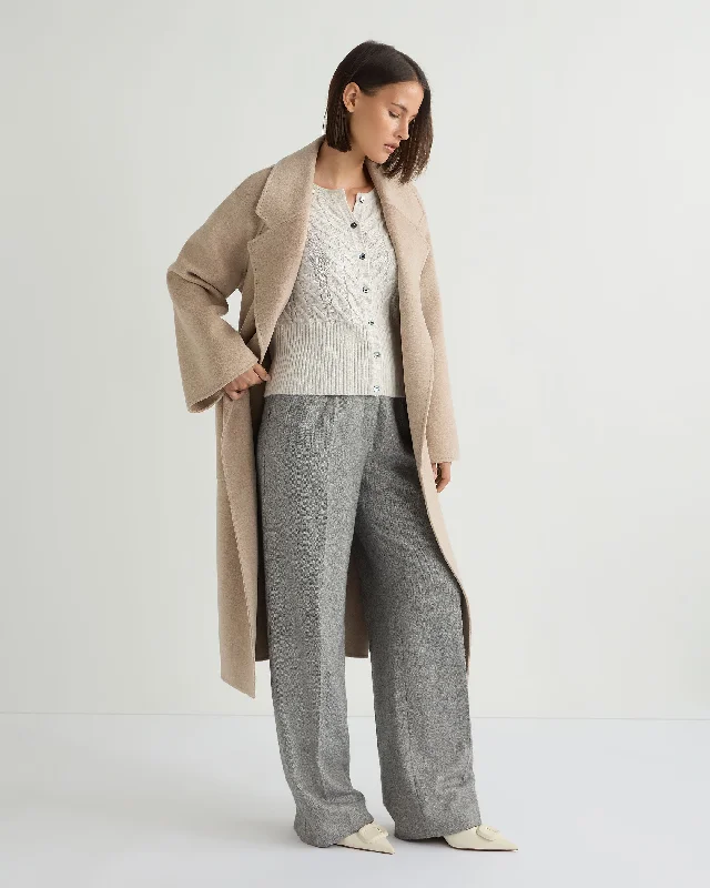 Women's Myla Cable Cashmere Cardigan With Lurex Snow Grey Sparkle