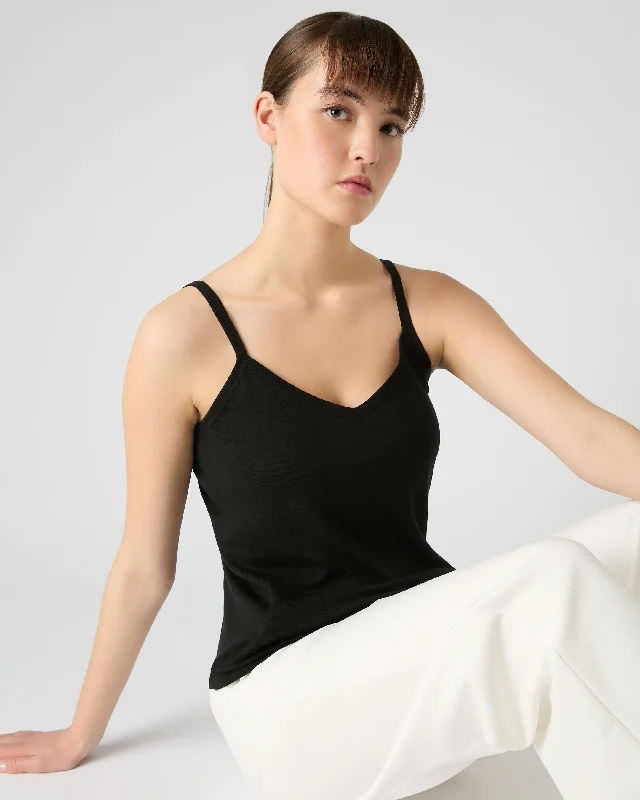 Women's Cotton Cashmere Silk Camisole Black