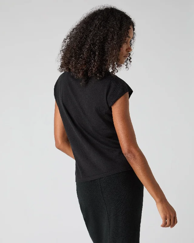 Women's Cotton Cashmere Silk Top Black