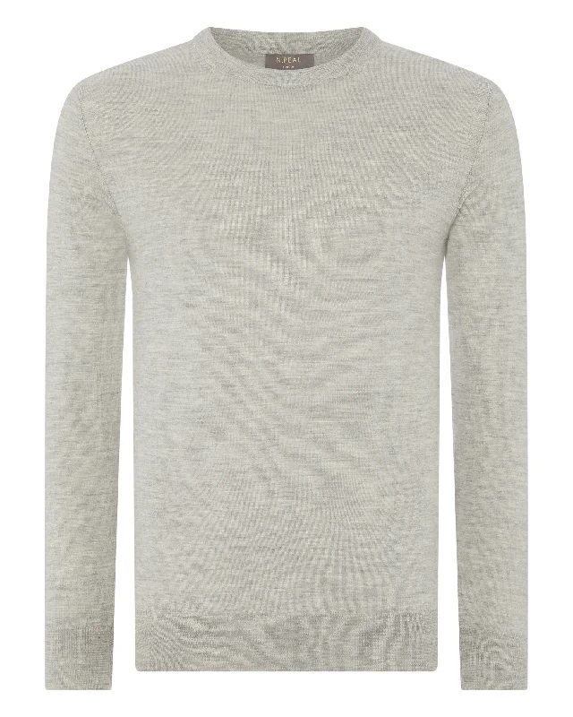 Women's Covent Fine Gauge Cashmere Round Neck Jumper Fumo Grey