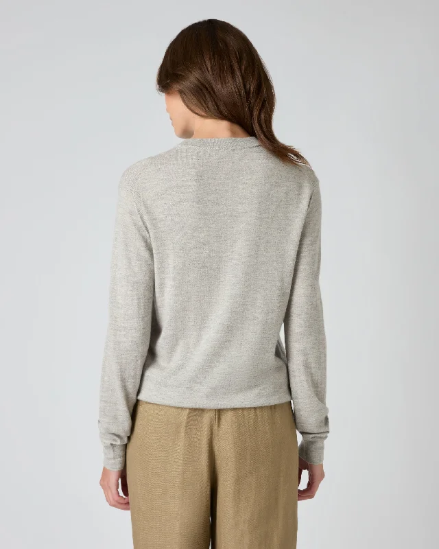 Women's Covent Fine Gauge Cashmere Round Neck Jumper Fumo Grey