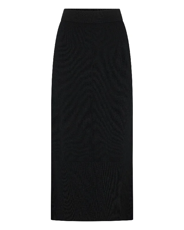 Women's Straight Cashmere Skirt Black